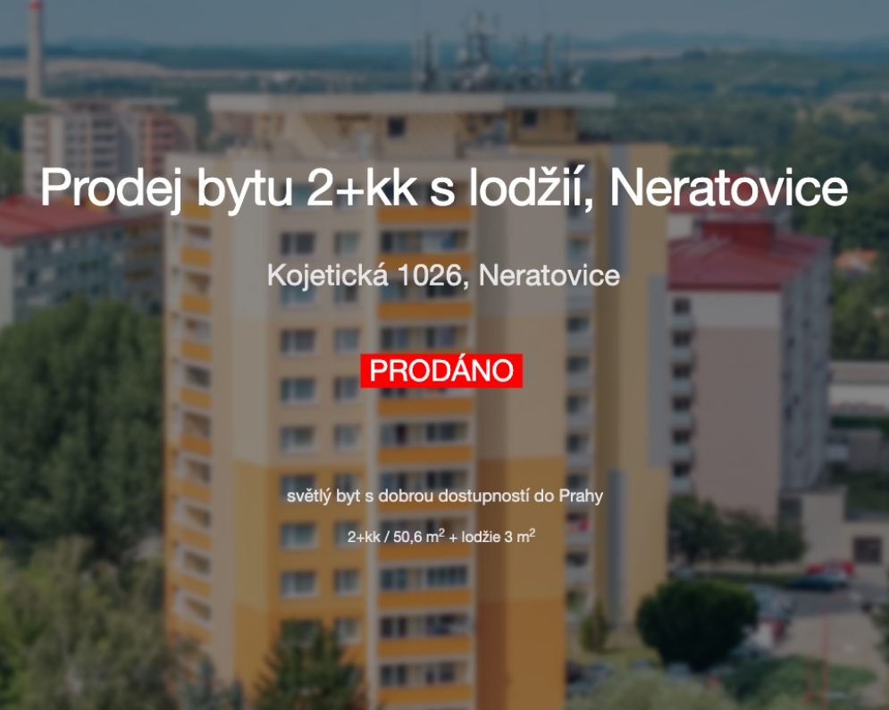 Prodej bytu 2+kk Neratovice